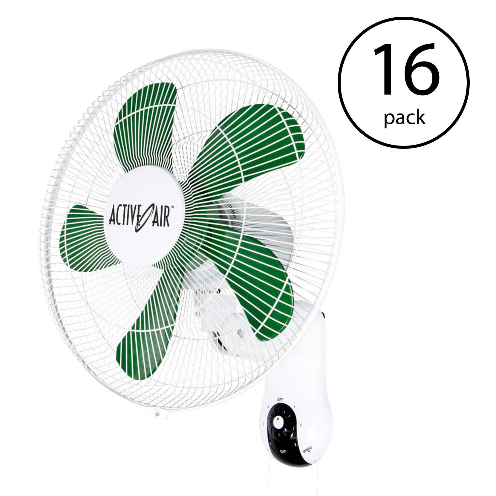 Hydrofarm Active Air 16-Inch Mountable 90-Degree Oscillating Grow Fan (16 Pack)