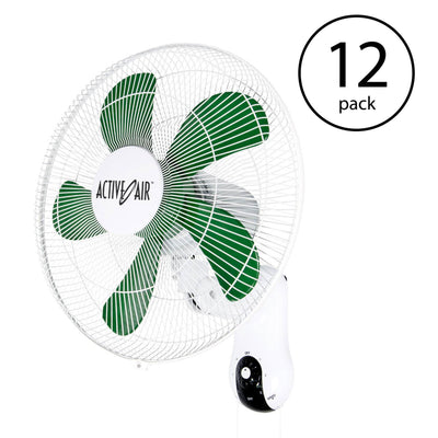 Hydrofarm Active Air 16-Inch Mountable 90-Degree Oscillating Grow Fan (12 Pack)