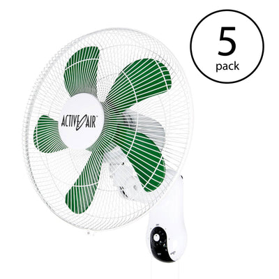 Hydrofarm Active Air 16-Inch Mountable 90-Degree Oscillating Grow Fan (5 Pack)