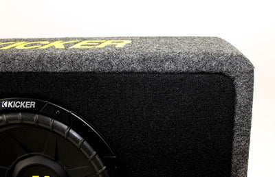 Kicker TCompS 600W Thin Mount Subwoofer & Box (2 Pack) (Certified Refurbished)