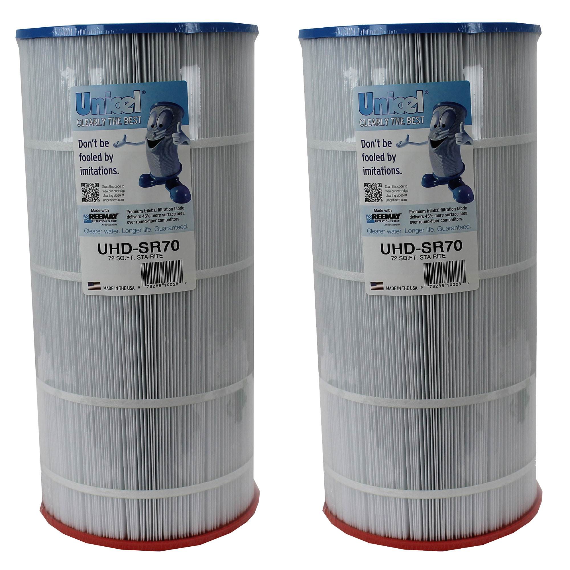 Unicel UHD-SR70 72 Sq Ft 4 Oz Media Pool Filter Cartridge, 195 Pleats (2 Pack) - VMInnovations