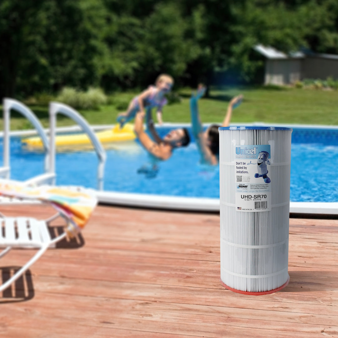 Unicel UHD-SR70 72 Sq Ft 4 Oz Media Pool Filter Cartridge, 195 Pleats (2 Pack) - VMInnovations