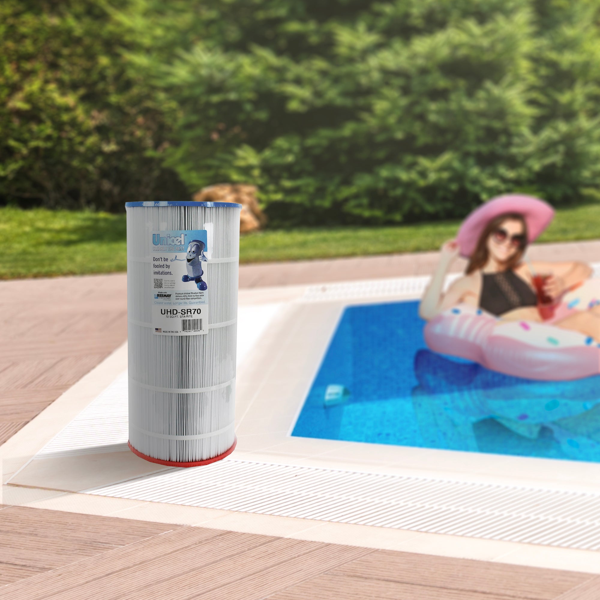 Unicel UHD-SR70 72 Sq Ft 4 Oz Media Pool Filter Cartridge, 195 Pleats (2 Pack) - VMInnovations