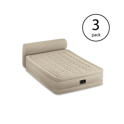 Intex Queen Ultra Plush DuraBeam Airbed w/ Built-In Pump & Headboard (3 Pack)