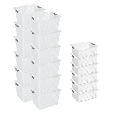 Sterilite Ultra Storage Bin Basket in Size Deep (12 Pack) and Large (6 Pack)