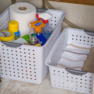 Sterilite Ultra Storage Bin Basket in Size Deep (12 Pack) and Large (6 Pack)