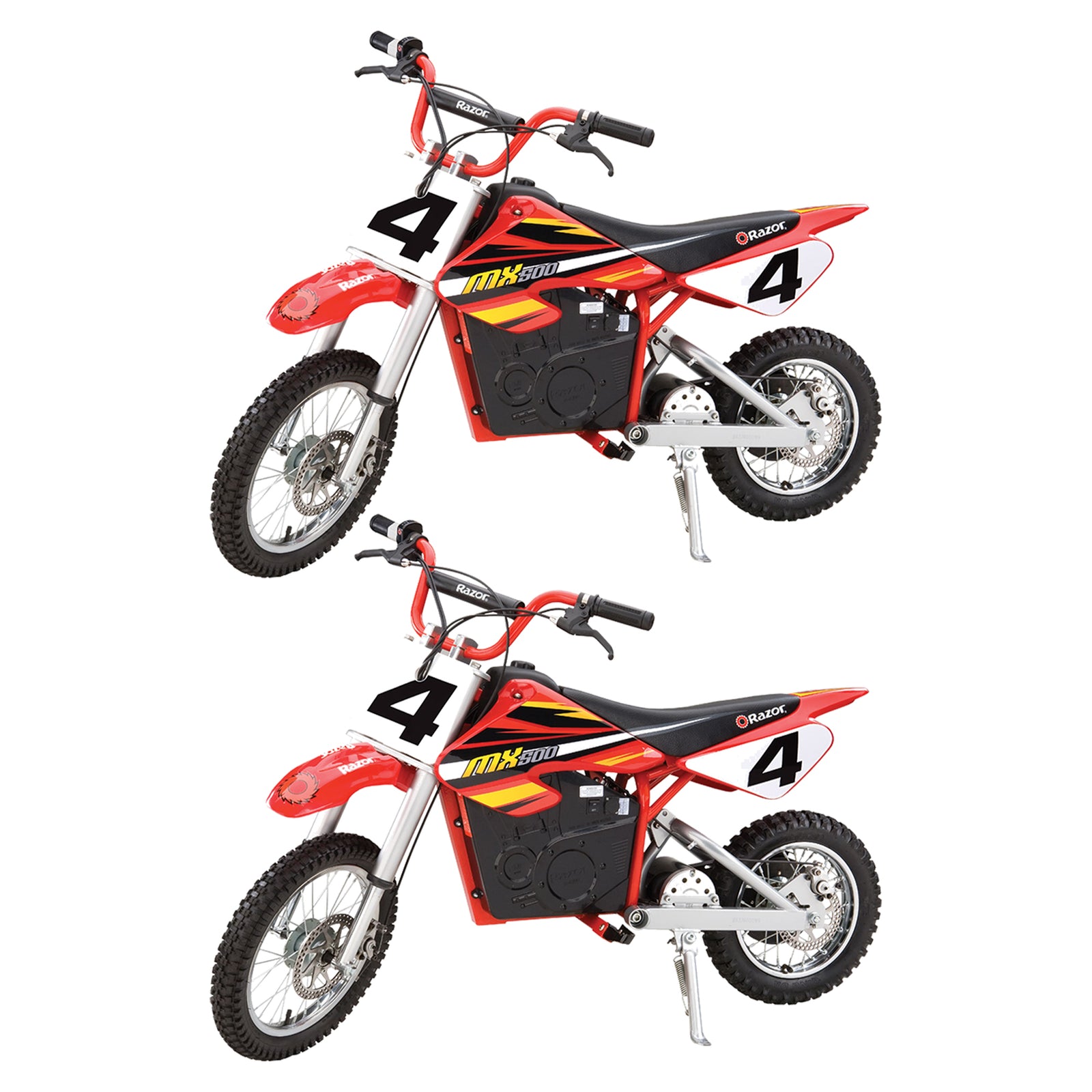 Razor MX500 Dirt Rocket 36V Electric Toy Motocross Dirt Bike, Red (2 Pack) - VMInnovations