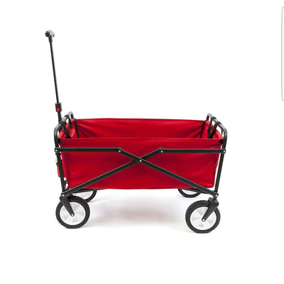 SEINA Heavy Duty Compact Folding 150 Pound Capacity Outdoor Cart, Red (2 Pack)