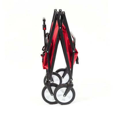 SEINA Heavy Duty Compact Folding 150 Pound Capacity Outdoor Cart, Red (2 Pack) - VMInnovations