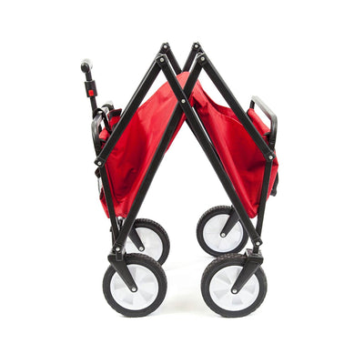 SEINA Heavy Duty Compact Folding 150 Pound Capacity Outdoor Cart, Red (2 Pack) - VMInnovations