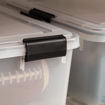 IRIS USA 30.6 Quart Clear Plastic Weathertight Plastic Storage Container Box