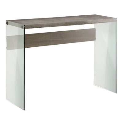 Monarch Specialties Contemporary Tempered Glass Accent Table, Taupe (2 Pack)