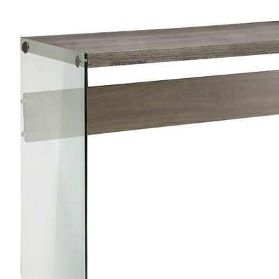 Monarch Specialties Contemporary Tempered Glass Accent Table, Taupe (2 Pack)