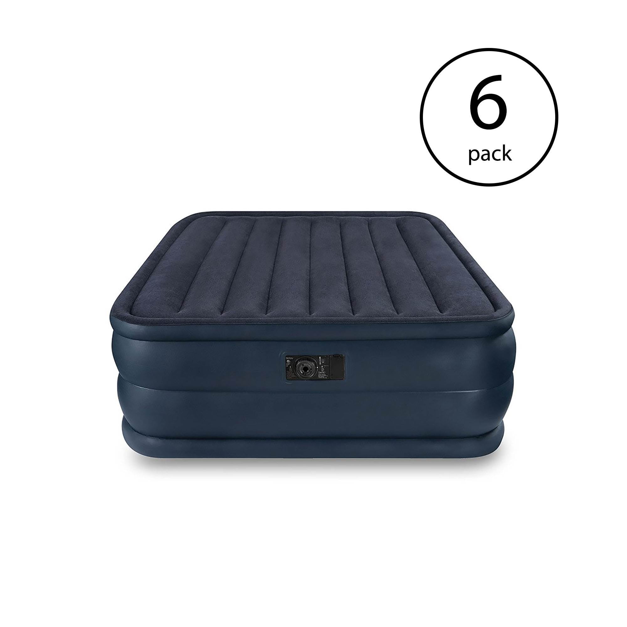Intex Queen Downy Inflatable Indoor Air Mattress Bed w/ Built-In Pump (6 Pack)
