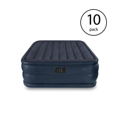 Intex Queen Downy Inflatable Indoor Air Mattress Bed w/ Built-In Pump (10 Pack)