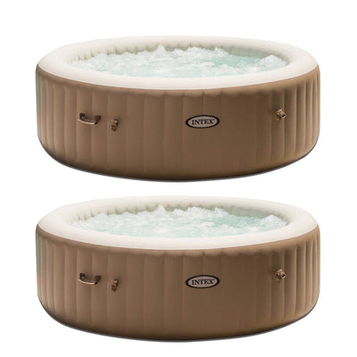Intex Inflatable Pure Spa 6-Person Heated Bubble Jet Hot Tub | 28407E (2 Pack)
