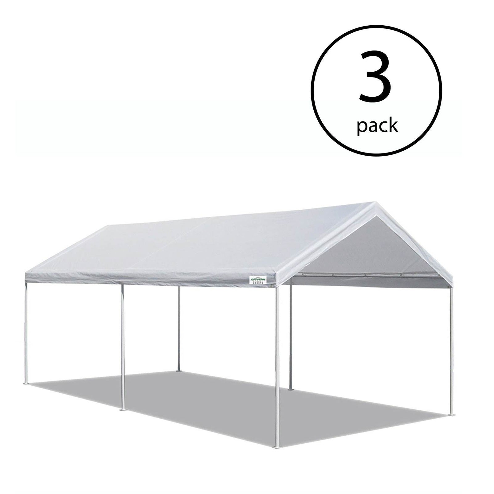 Caravan Canopy Domain 10x20 Ft. Straight Instant Canopy Tent Set, White (3 Pack) - VMInnovations