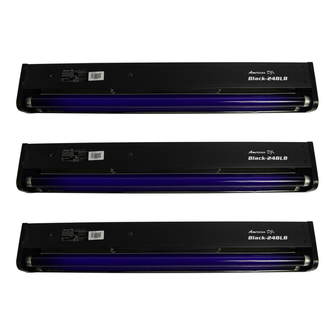 American DJ 24 Inch 20W Black Light Tube And Fixture For DJ Set/Party (3 Pack)