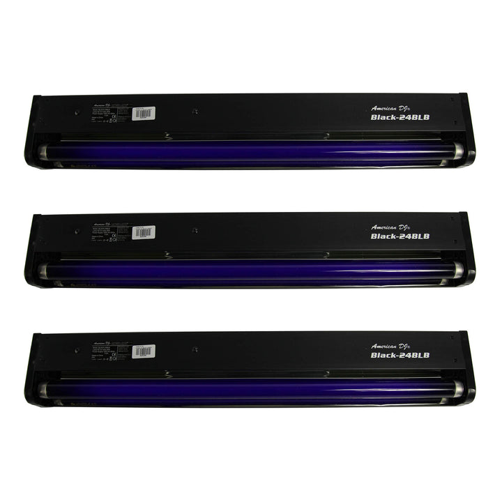 American DJ 24 Inch 20W Black Light Tube And Fixture For DJ Set/Party (3 Pack)