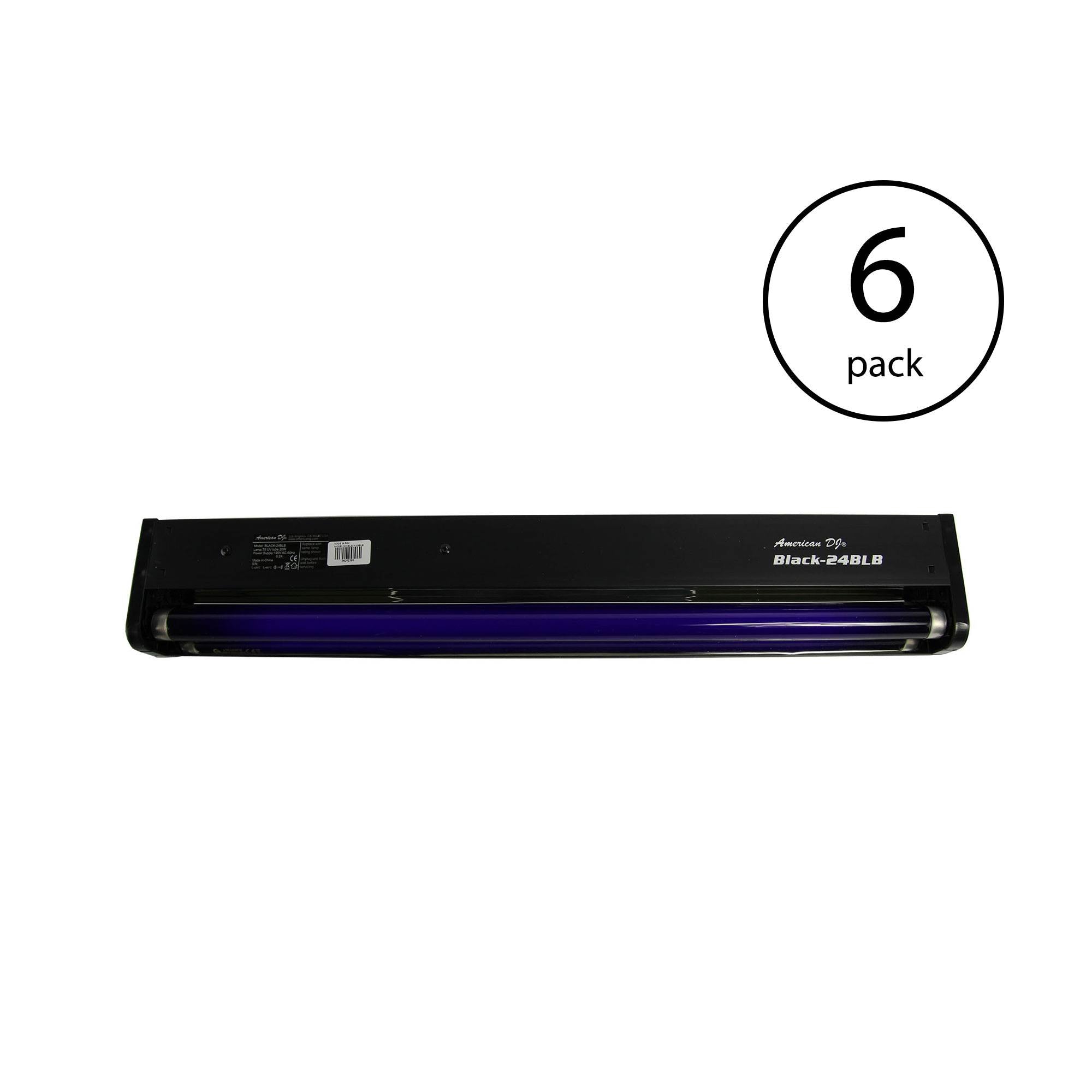 American DJ 24 Inch 20W Black Light Tube And Fixture For DJ Set/Party (6 Pack)