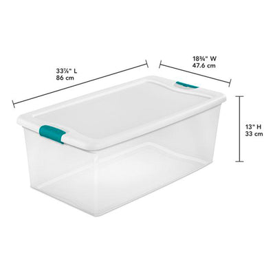 Sterilite 106 Quart Plastic Storage Container (4 Pack) and 64 Quart Box (6 Pack) - VMInnovations