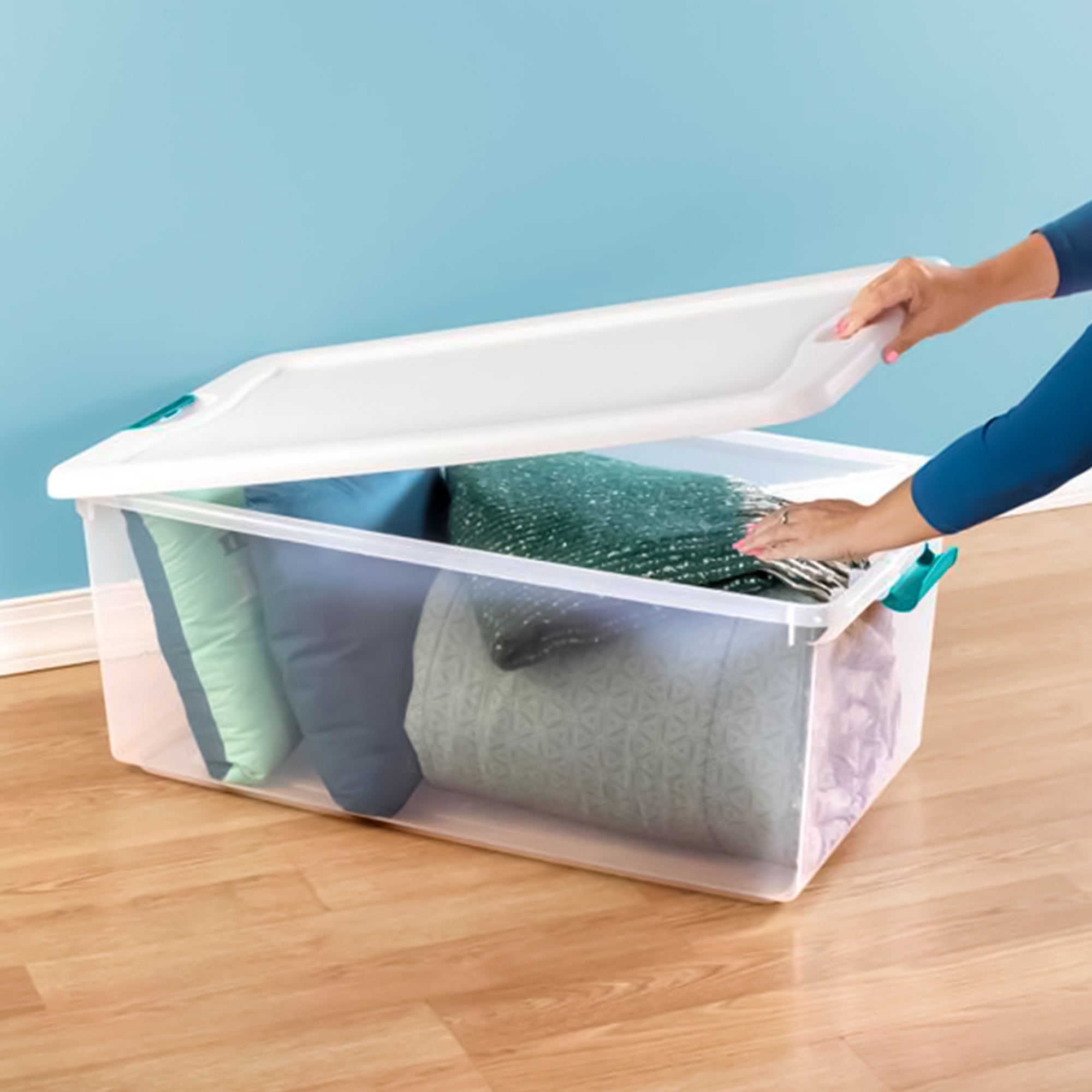 Sterilite 106 Quart Plastic Storage Container (4 Pack) and 64 Quart Box (6 Pack) - VMInnovations