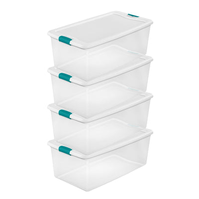 Sterilite 106 Quart Plastic Storage Container (4 Pack) and 64 Quart Box (6 Pack) - VMInnovations