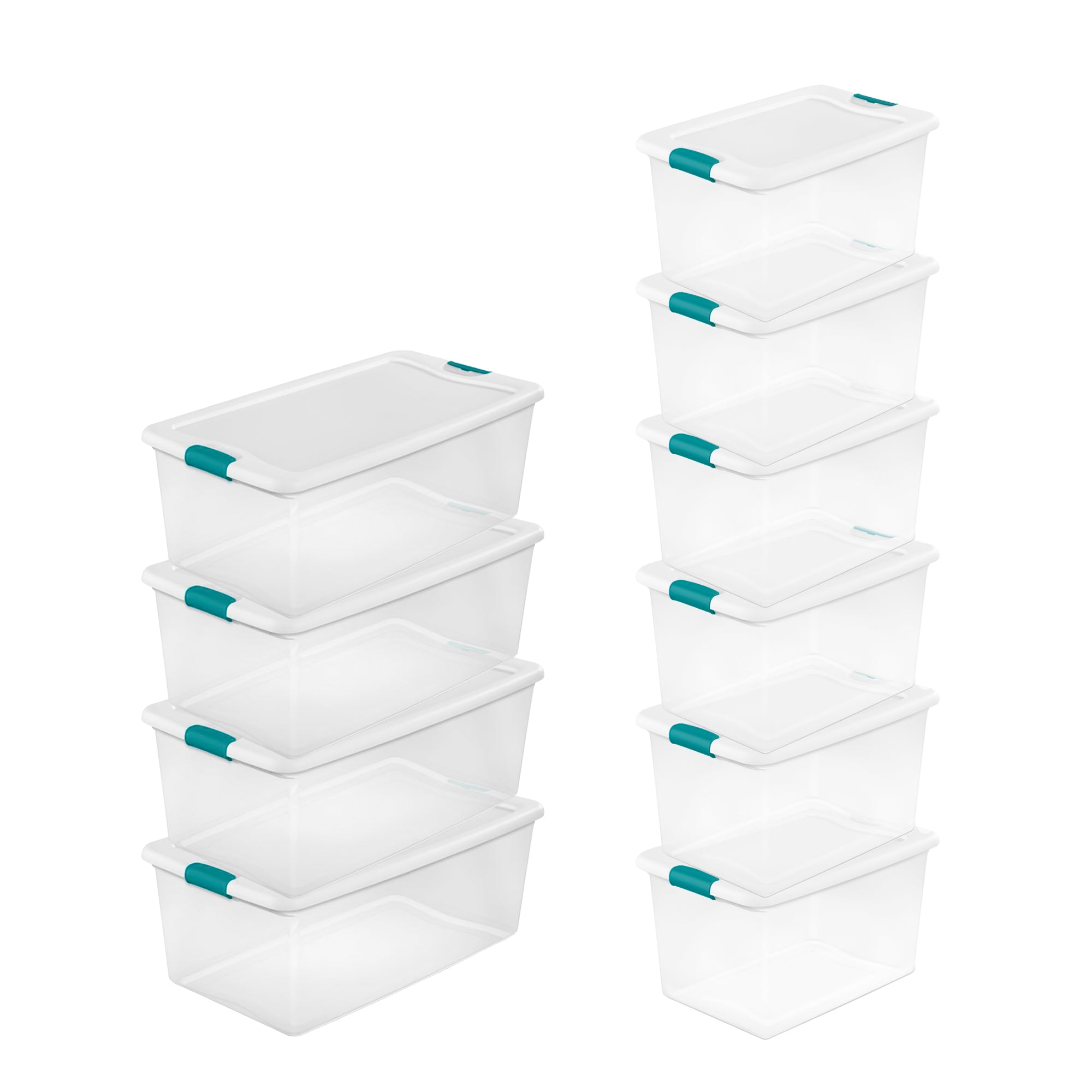 Sterilite 106 Quart Plastic Storage Container (4 Pack) and 64 Quart Box (6 Pack) - VMInnovations