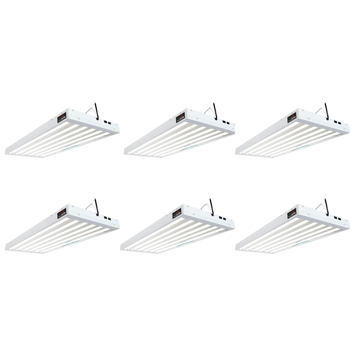 Hydrofarm FLT46 Agrobrite 6-Tube Hydroponic 4Ft Grow Light Fixture 324W (6 Pack)