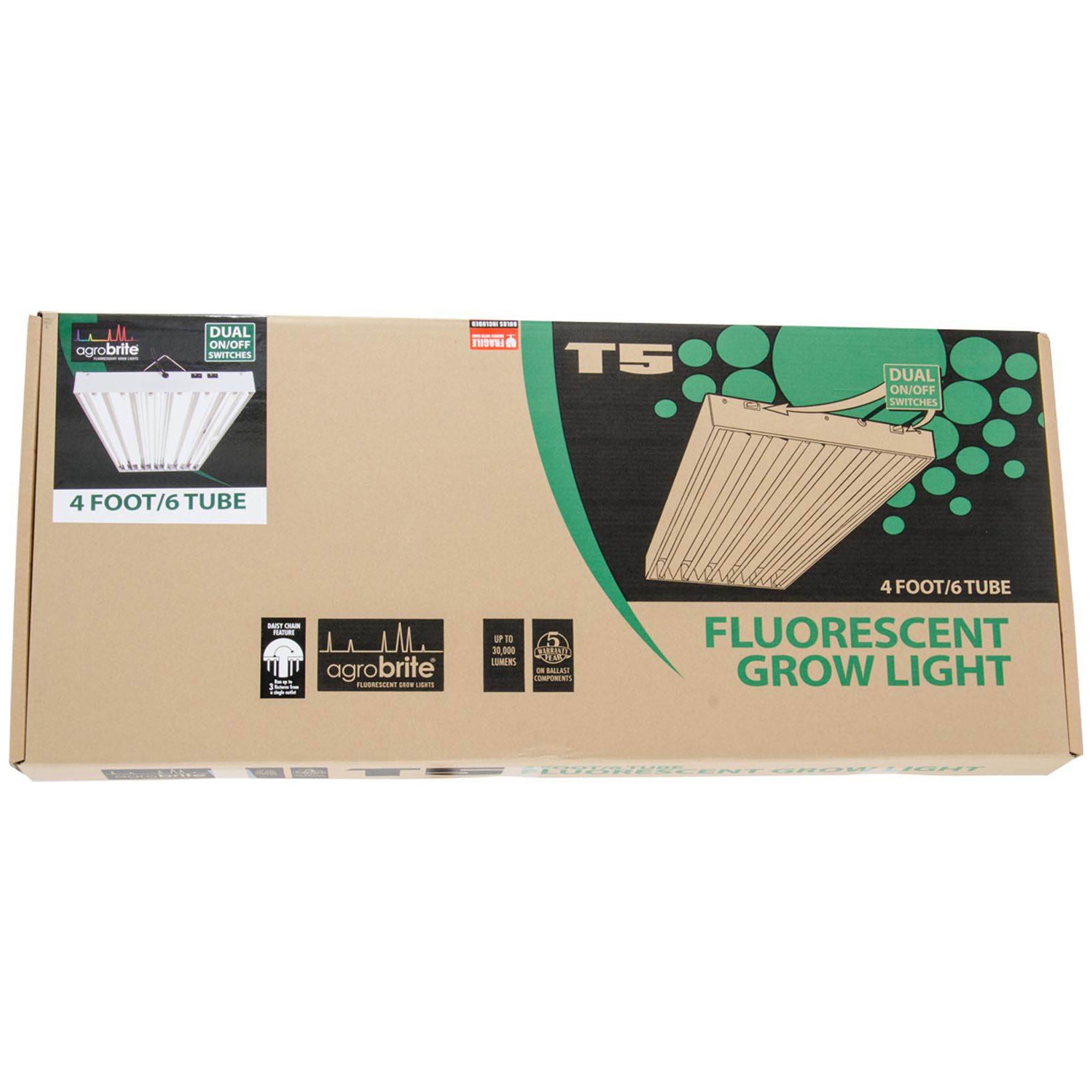 Hydrofarm FLT46 Agrobrite 6-Tube Hydroponic 4Ft Grow Light Fixture 324W (6 Pack)