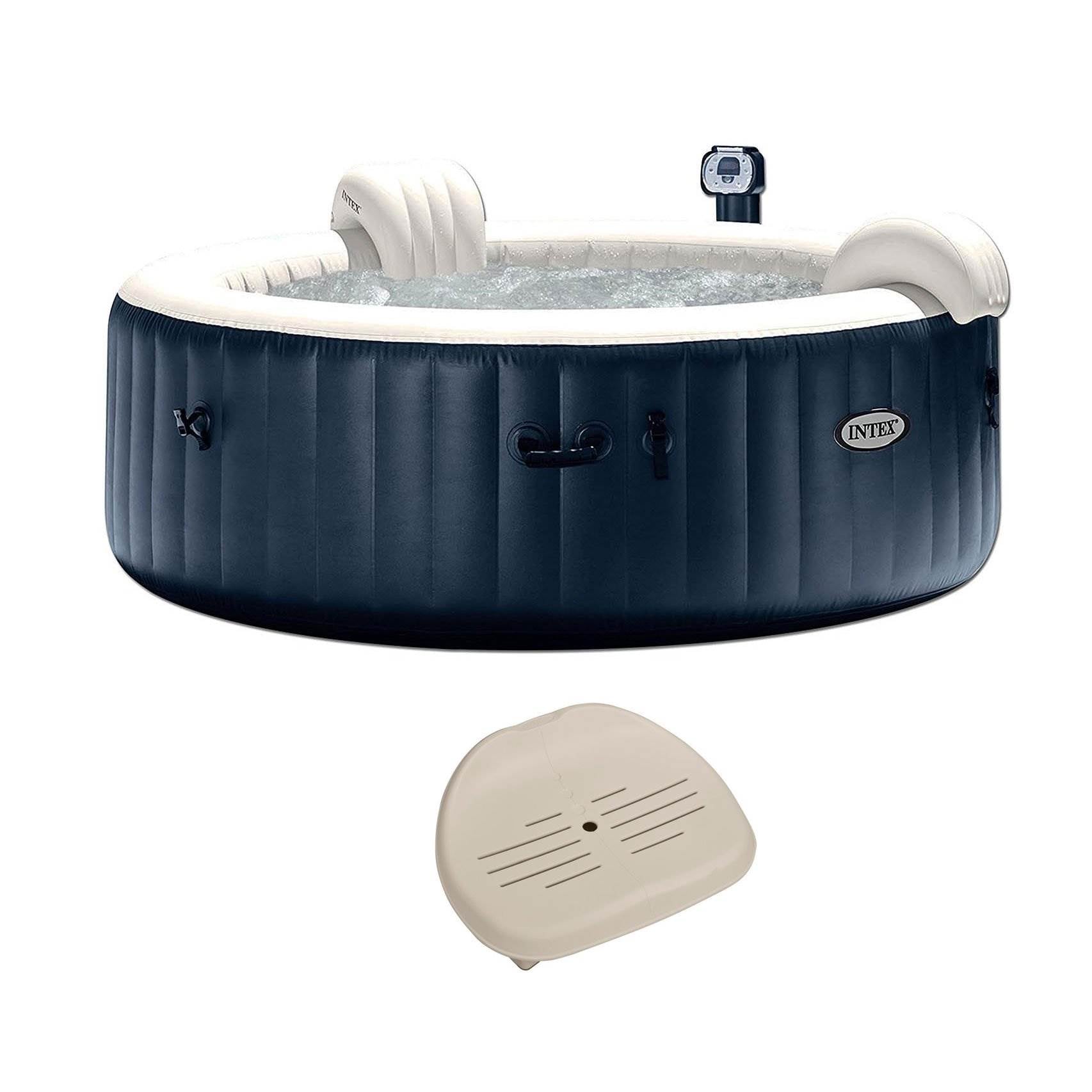 Intex Inflatable 6 Person Outdoor Hot Tub + Non Slip Seat Insert (Open Box) - VMInnovations