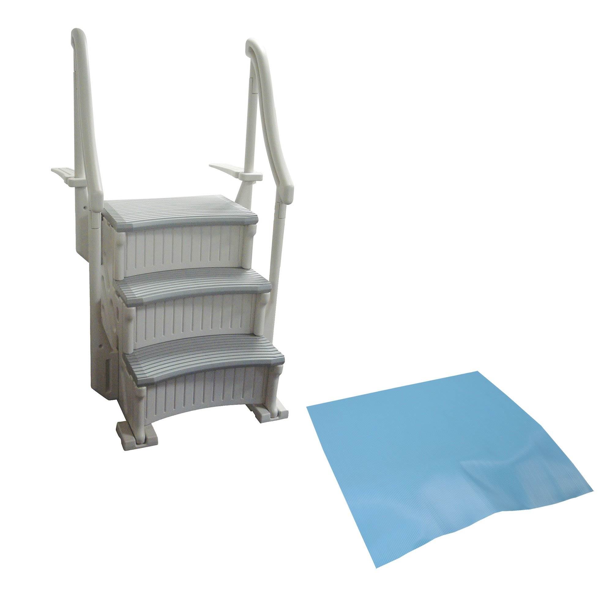 Confer Plastics Curved In-Pool 3 Step Ladder System, Stairs for In Ground Pool