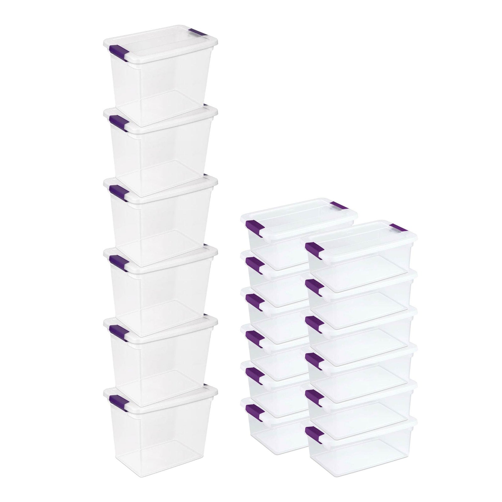 Sterilite 27 Qt Storage Container, 6 Pack, & 15 Qt Storage Container, 12 Pack - VMInnovations