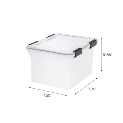 IRIS USA Letter and Legal Size Weather Tight File Box Storage, Clear (Open Box)