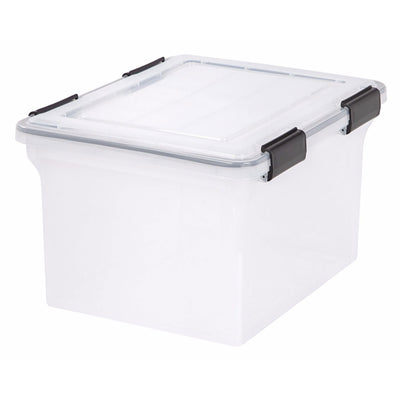 IRIS USA Letter and Legal Size Weather Tight File Box Storage, Clear (Open Box)