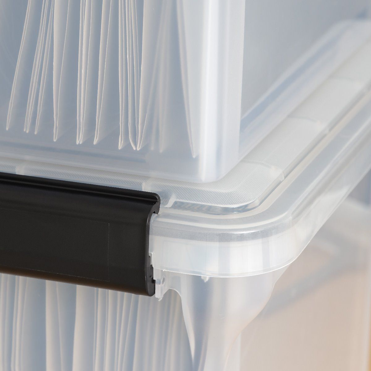 IRIS USA Letter and Legal Size Weather Tight File Box Storage, Clear (Open Box)