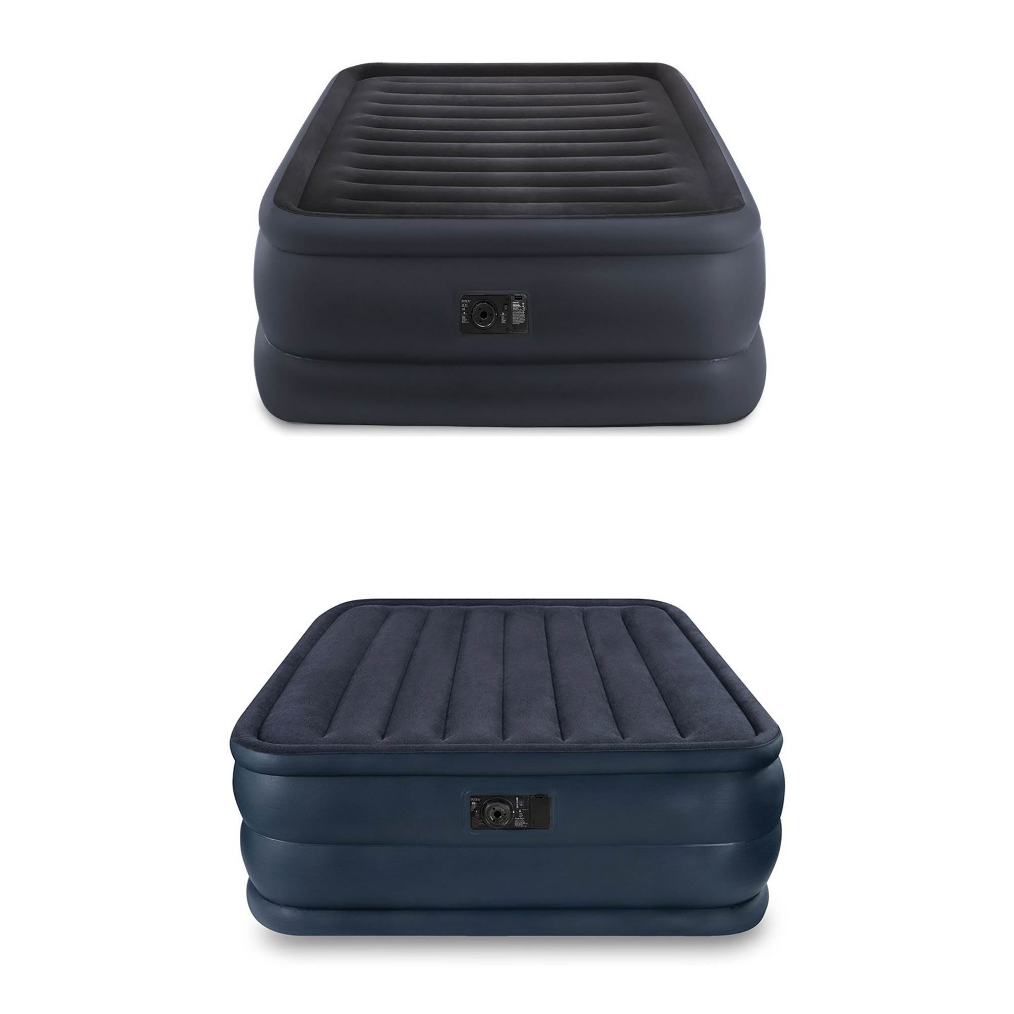 Intex 22" Raised Queen Fiber-Tech Air Mattress + 22" Raised Downy Air Mattress