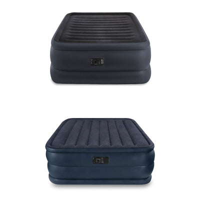 Intex 22" Raised Queen Fiber-Tech Air Mattress + 22" Raised Downy Air Mattress