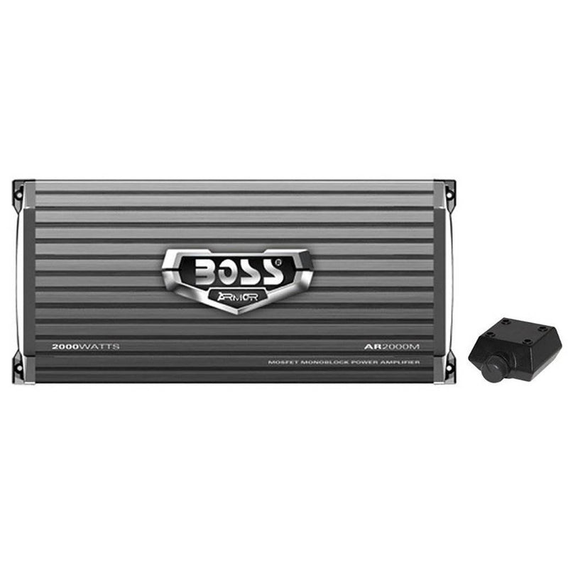 Boss Armor 2000W Monoblock A/B Amplifier Car Audio Amp + Bass Remote (2 Pack)