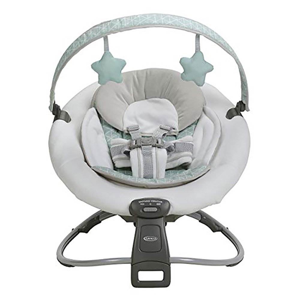Graco Duet Star Rocker Lightweight Stationary Vibrating Seat with Travel Tote