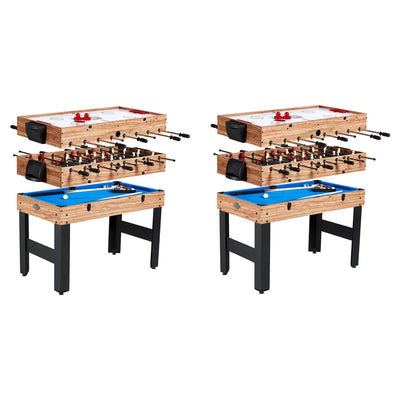 Lancaster 3 in 1 Pool Billiard Slide Hockey Foosball Combo Arcade Table (2 Pack)