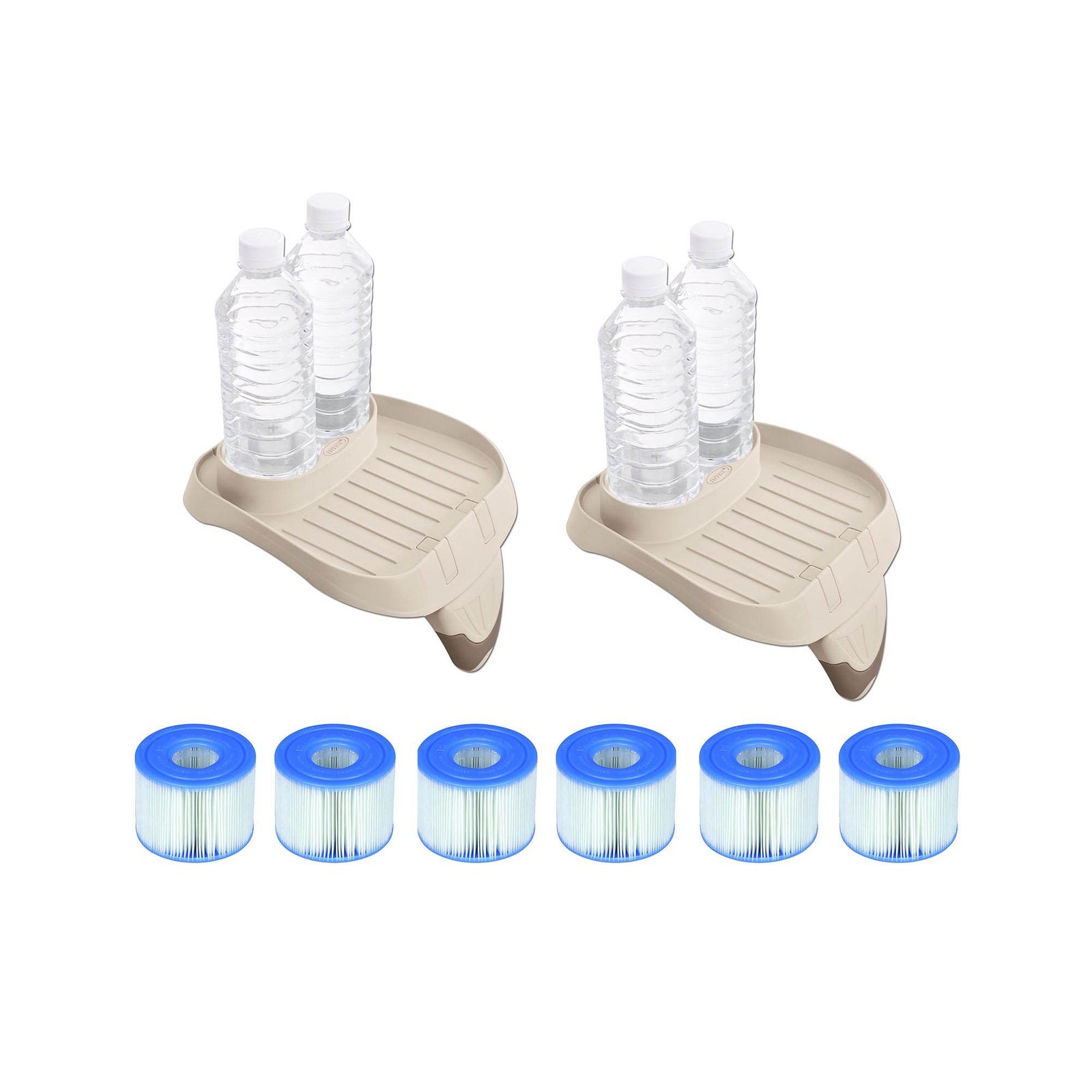Intex PureSpa Tray Accessory (2 Pack) with Type S1 Replacement Filters (12 Pack) - VMInnovations