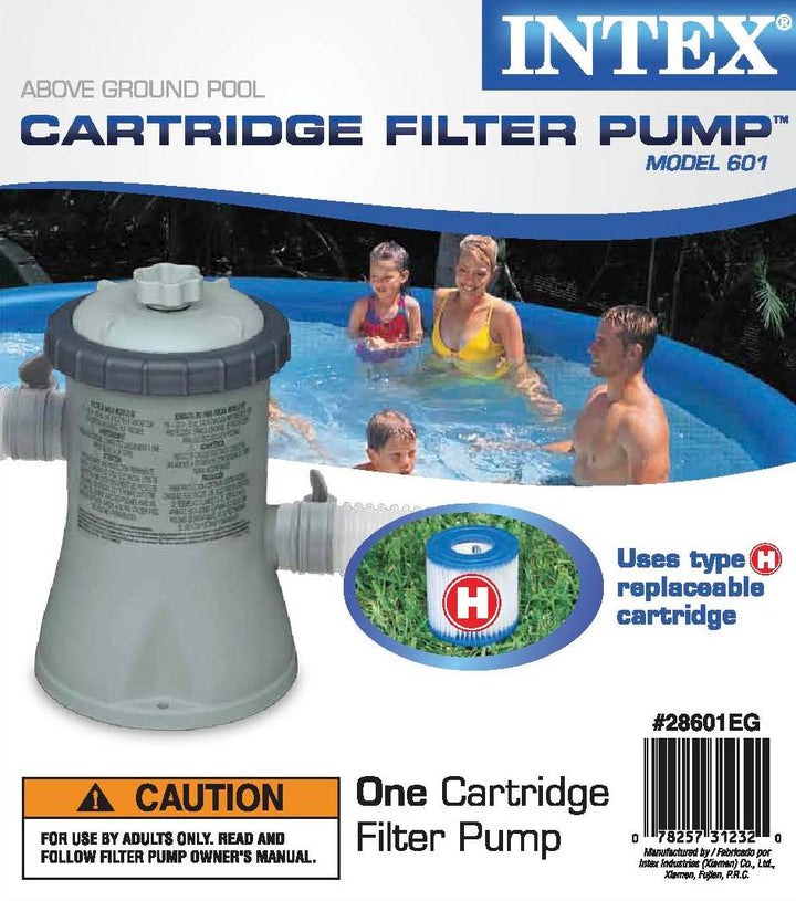 Intex 330 GPH Easy Set Pool Cartridge Filter Pump w/ GFCI + 8 Foot Pool Cover