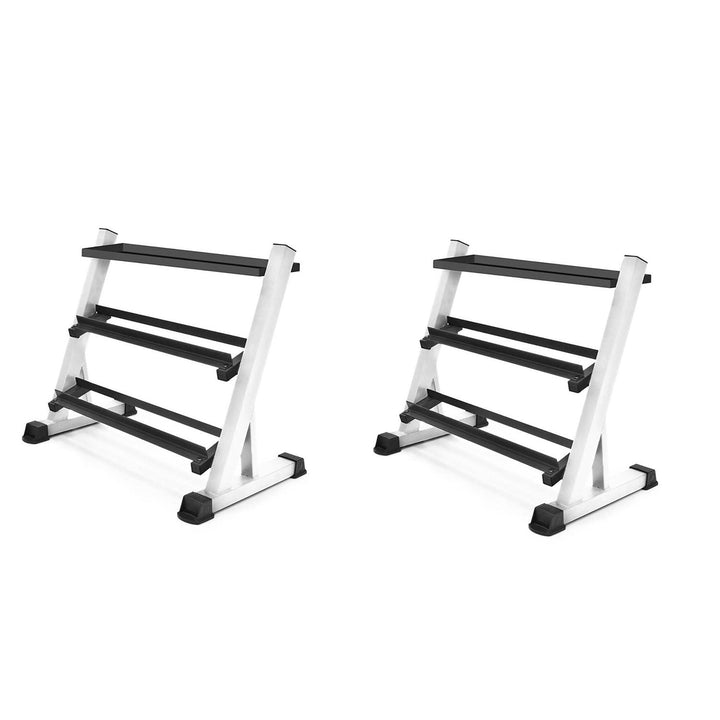 Marcy 3 Tier Free Weight/Dumbbell Storage Rack Stand for Home and Gyms (2 Pack)