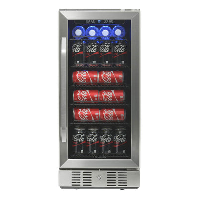 NewAir ABR-960 96 Can Capacity Stainless Steel Fridge Beverage Cooler, Silver