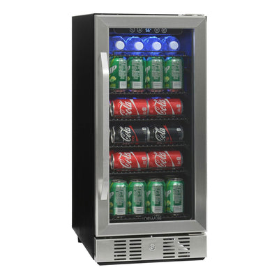 NewAir ABR-960 96 Can Capacity Stainless Steel Fridge Beverage Cooler, Silver