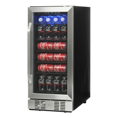 NewAir ABR-960 96 Can Capacity Stainless Steel Fridge Beverage Cooler, Silver