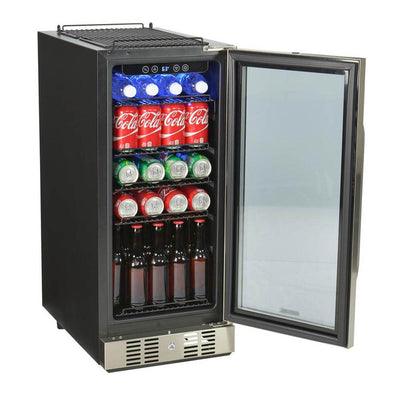 NewAir ABR-960 96 Can Capacity Stainless Steel Fridge Beverage Cooler, Silver