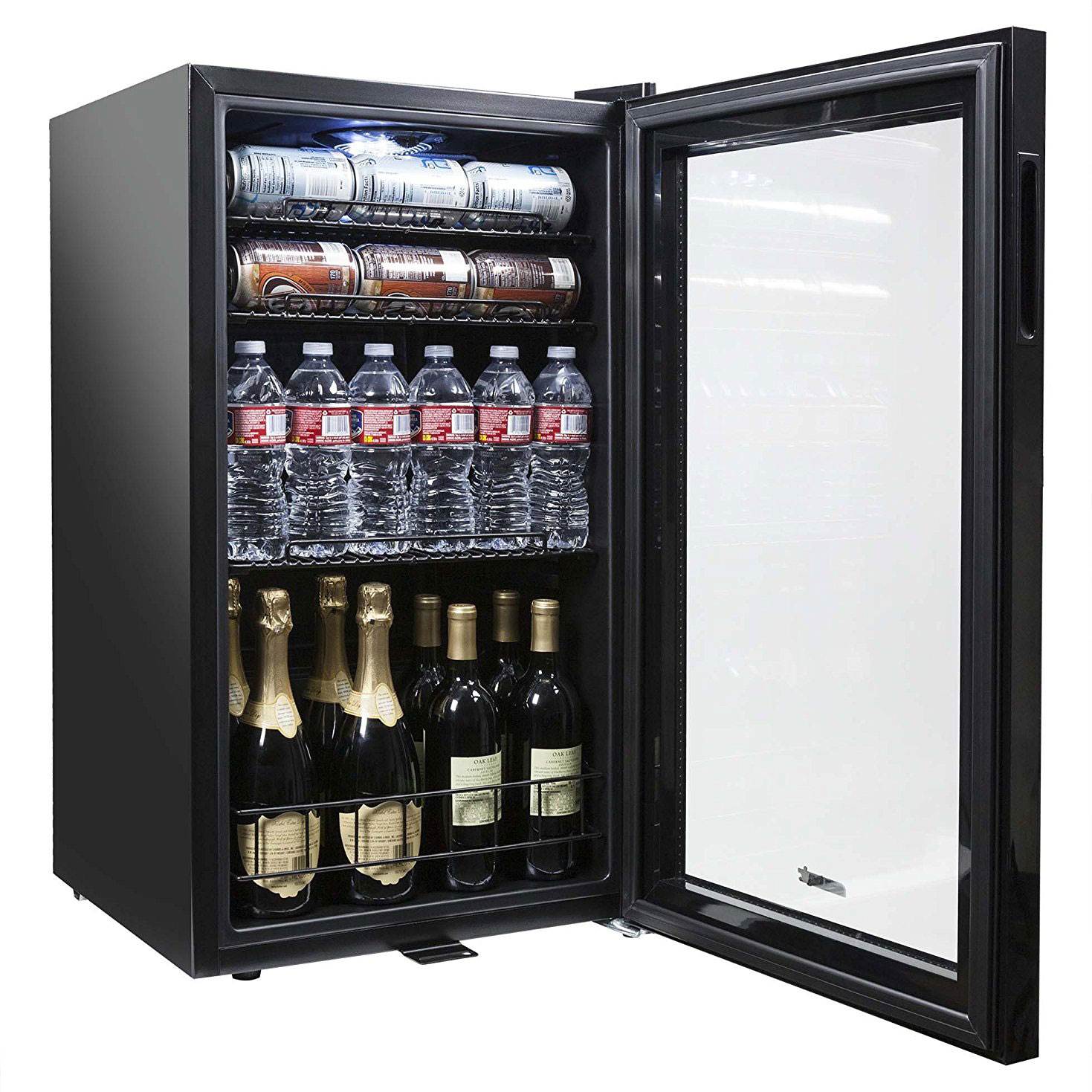 NewAir AB-1200B 126 Can Capacity Stainless Steel Fridge Beverage Cooler, Black