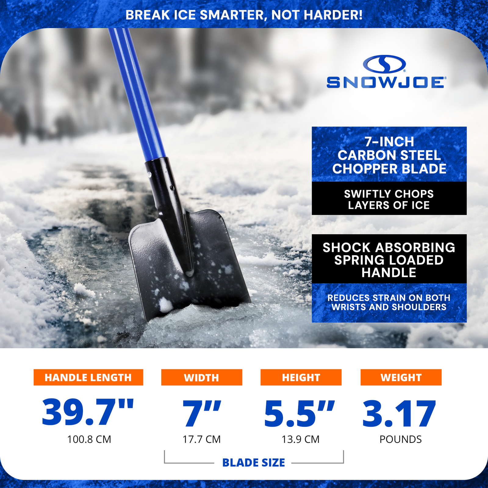 Snow Joe 7" Impact Reducing Steel Ice Chopper w/Shock Absorbing Handle(Open Box) - VMInnovations